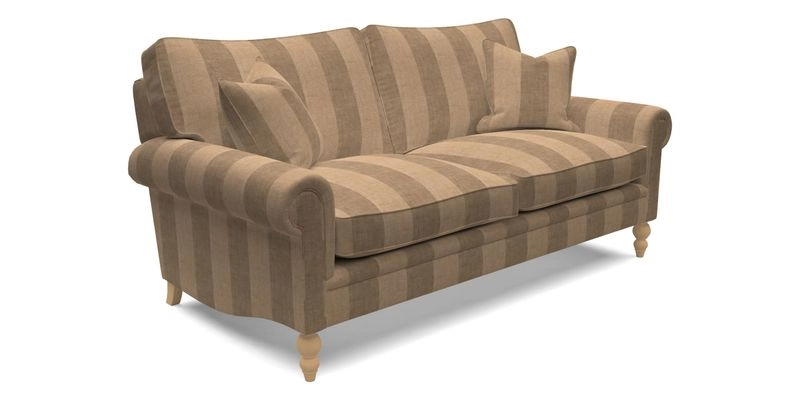 Aldingbourne 3 seater sofa in Grain Sack Stripe Linen Red