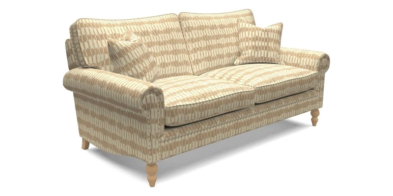 Aldingbourne 3 seater sofa in Grain Sack Stripe Linen Red