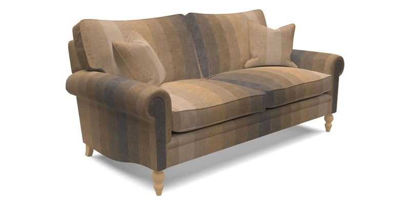 Aldingbourne 3 seater sofa in Grain Sack Stripe Linen Red