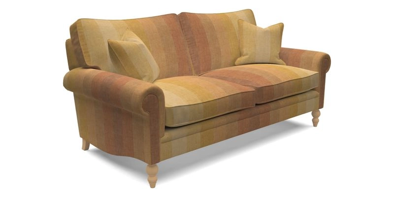 Aldingbourne 3 seater sofa in Grain Sack Stripe Linen Red