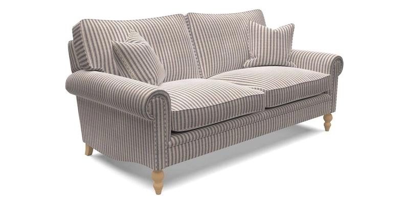 Aldingbourne 3 seater sofa in Grain Sack Stripe Linen Red