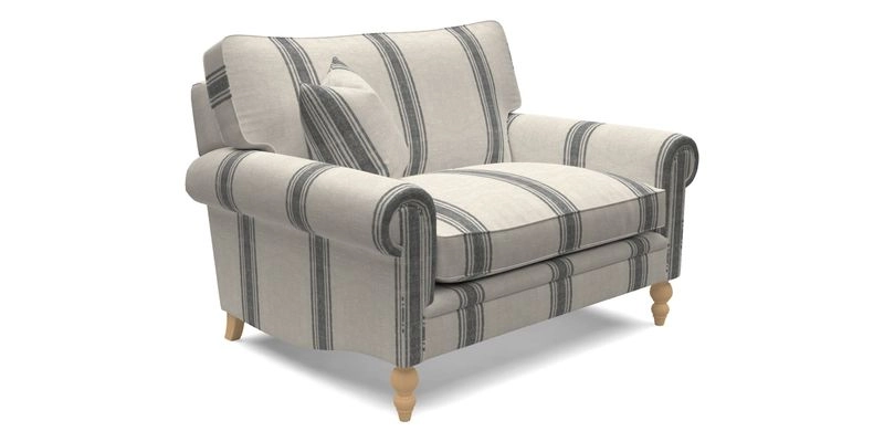Aldingbourne 3 seater sofa in Grain Sack Stripe Linen Red