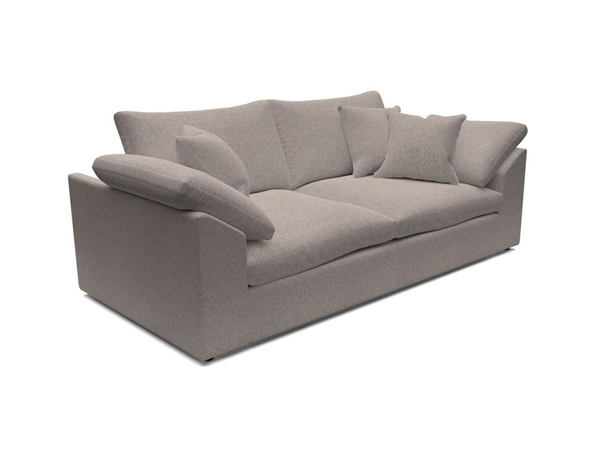 Big Softie Sloped Arm 3 Seater Sofa in Two Tone Plain Biscuit