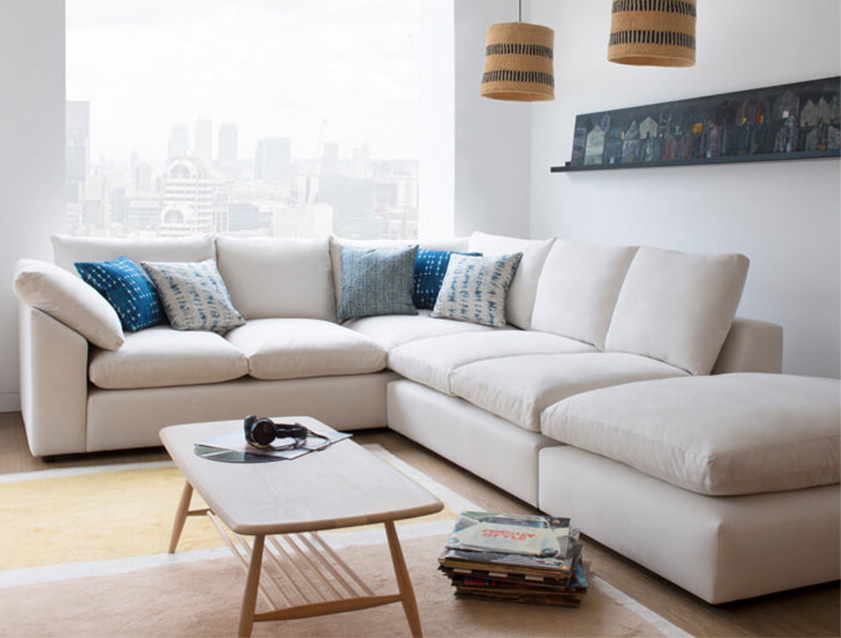 Big Softie Sloped Arm Large Corner Group LHF in Sahara Chalk