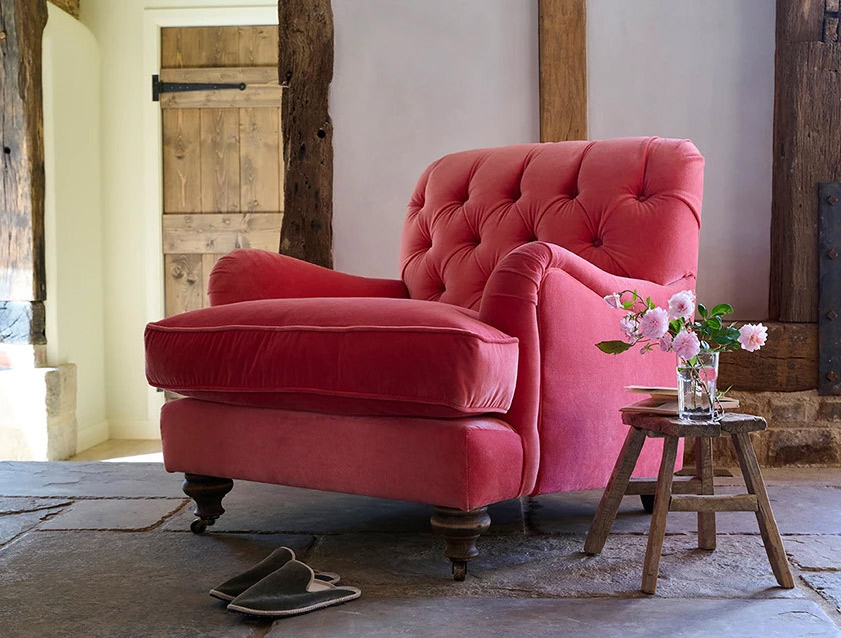 Chiddingfold Chair in Tango Velvet Flamingo