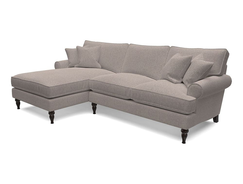 Cooksbridge chaise sofa LHF in Two Tone Plain Biscuit