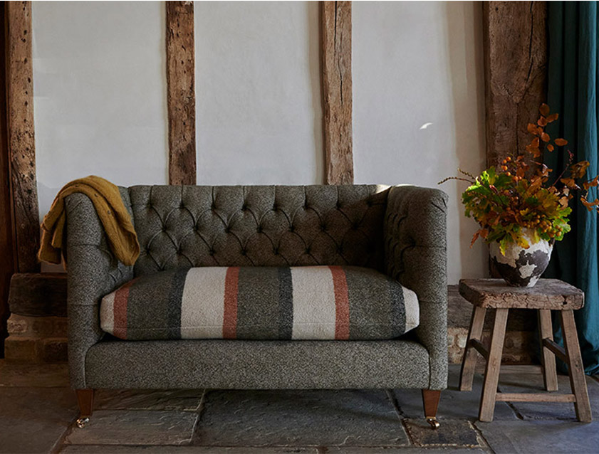 Holt Sofa in Cloth 22 Grand Teton Jade Seat in Cloth 22 Cedar Breaks Jade