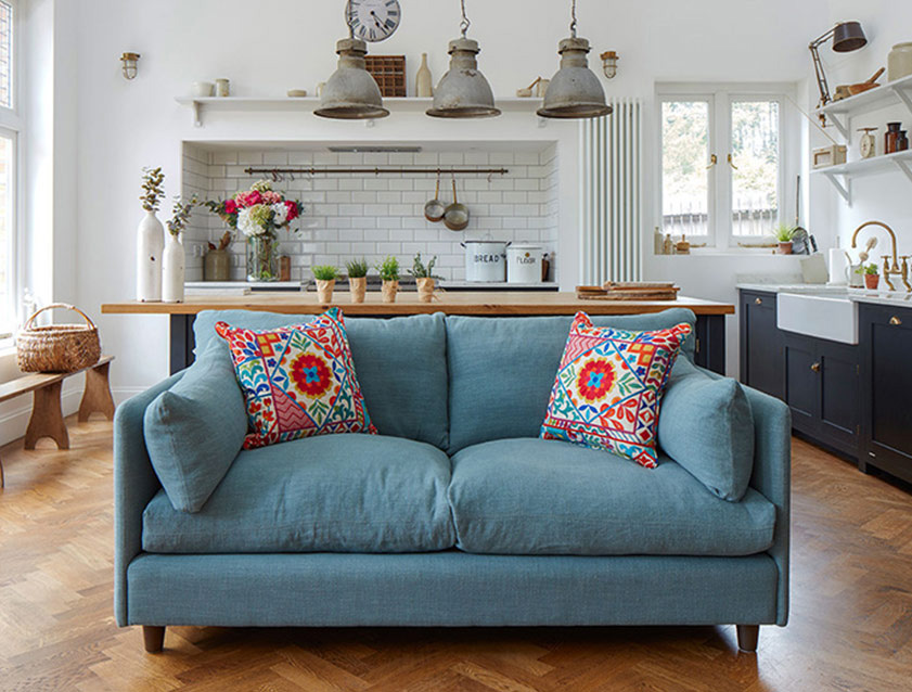 Madehurst 3 Seater Sofa in House Plain Sky. Loose cover option available