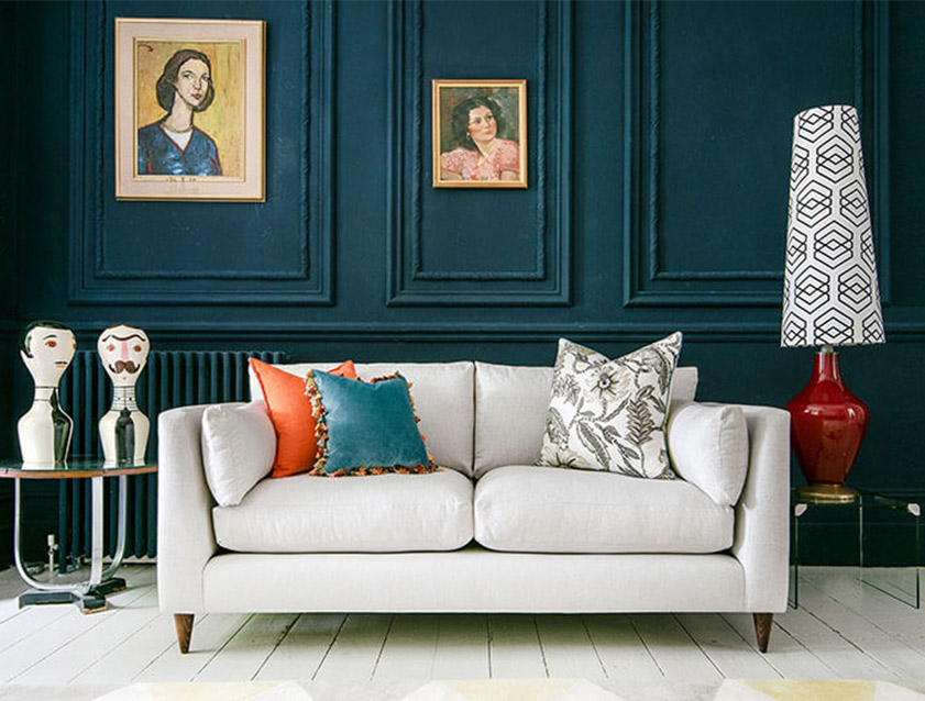 Saltdean 3 seater sofa in Covertex Lombardia Bianco
