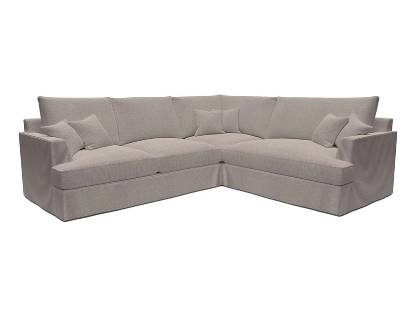 Slingsby Large Corner Sofa LHF Loose Cover in Two Tone Plain Biscuit