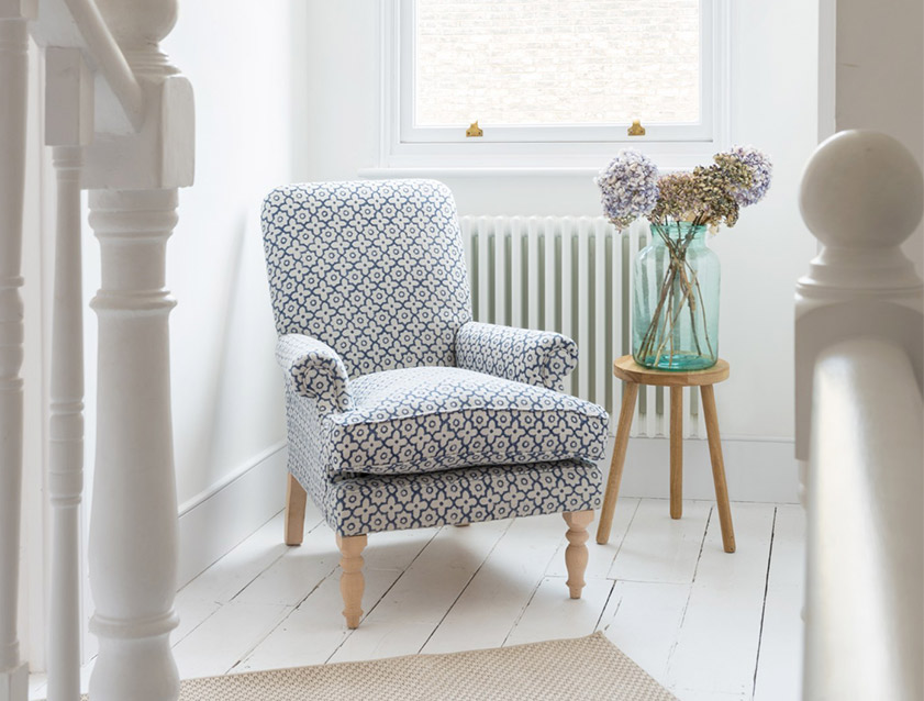Thistle Chair in Indigo & Wills Morocco Epic Blue