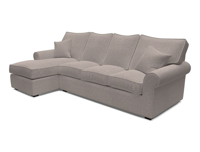 Upperton Chaise LHF in Two Tone Plain Biscuit - Loose cover option available