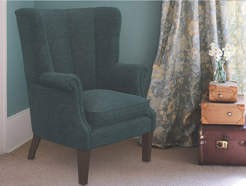 Whitewell Fluted Chair in Textured Velvet Veridian