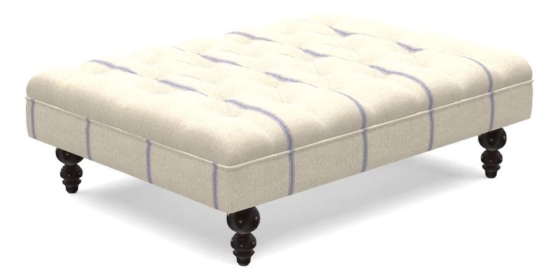 Bedham Footstool in RHS Gertrude Jekyll Lattice Green Alwinton 3 Seater Sofa in RHS Collection on Velvet William Hooker