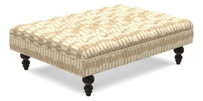 Bedham Footstool in RHS Gertrude Jekyll Lattice Green Alwinton 3 Seater Sofa in RHS Collection on Velvet William Hooker