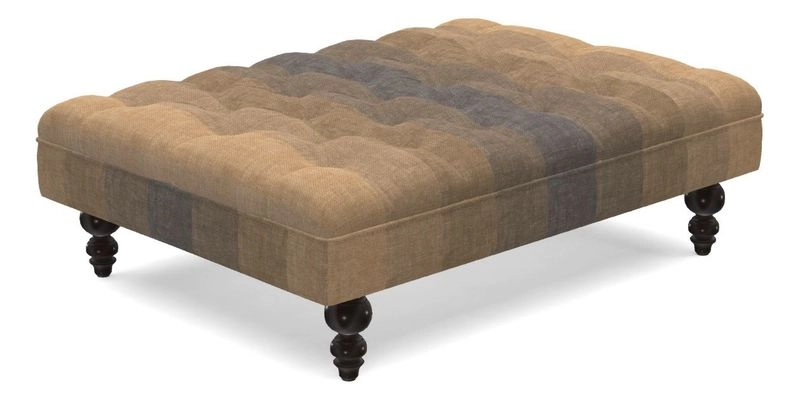 Bedham Footstool in RHS Gertrude Jekyll Lattice Green Alwinton 3 Seater Sofa in RHS Collection on Velvet William Hooker