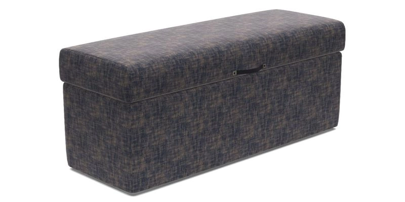 Birdham medium blanket box in Spill Resistant Gertrude Jekyll Ornamental Duck Egg and Alwinton 3 seater sofa in Spill Resistant Sussex Stripe Mocha