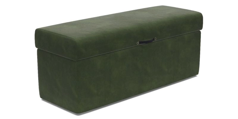 Birdham medium blanket box in Spill Resistant Gertrude Jekyll Ornamental Duck Egg and Alwinton 3 seater sofa in Spill Resistant Sussex Stripe Mocha