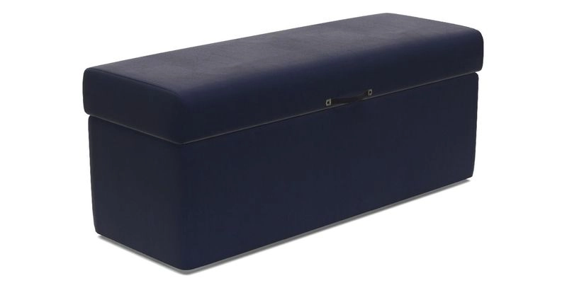 Birdham medium blanket box in Spill Resistant Gertrude Jekyll Ornamental Duck Egg and Alwinton 3 seater sofa in Spill Resistant Sussex Stripe Mocha