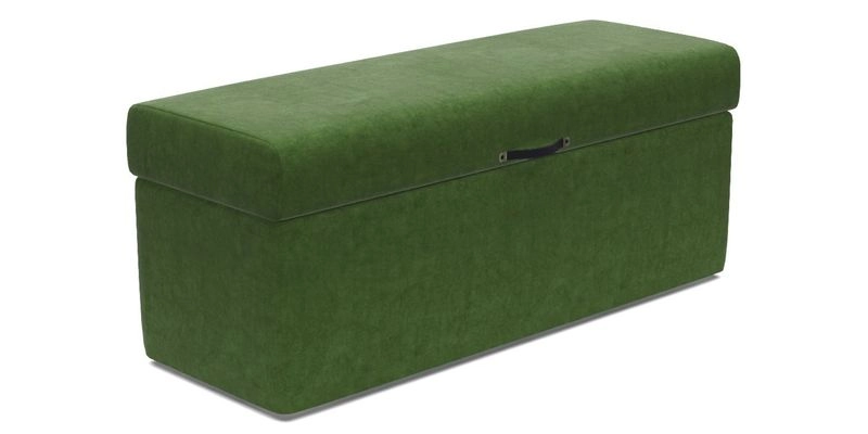 Birdham medium blanket box in Spill Resistant Gertrude Jekyll Ornamental Duck Egg and Alwinton 3 seater sofa in Spill Resistant Sussex Stripe Mocha