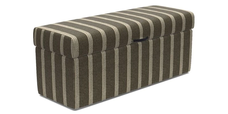 Birdham medium blanket box in Spill Resistant Gertrude Jekyll Ornamental Duck Egg and Alwinton 3 seater sofa in Spill Resistant Sussex Stripe Mocha