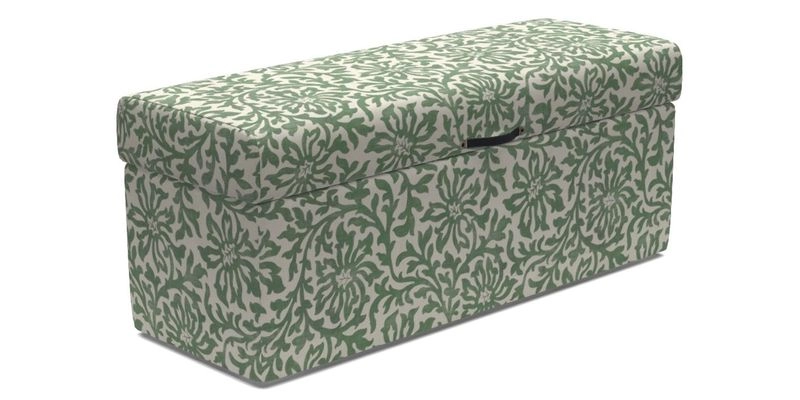 Birdham medium blanket box in Spill Resistant Gertrude Jekyll Ornamental Duck Egg and Alwinton 3 seater sofa in Spill Resistant Sussex Stripe Mocha