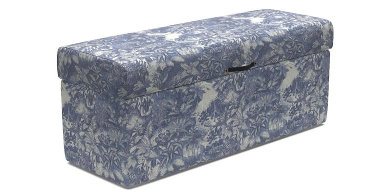 Birdham medium blanket box in Spill Resistant Gertrude Jekyll Ornamental Duck Egg and Alwinton 3 seater sofa in Spill Resistant Sussex Stripe Mocha