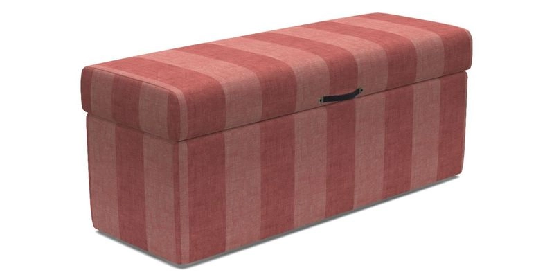 Birdham medium blanket box in Spill Resistant Gertrude Jekyll Ornamental Duck Egg and Alwinton 3 seater sofa in Spill Resistant Sussex Stripe Mocha