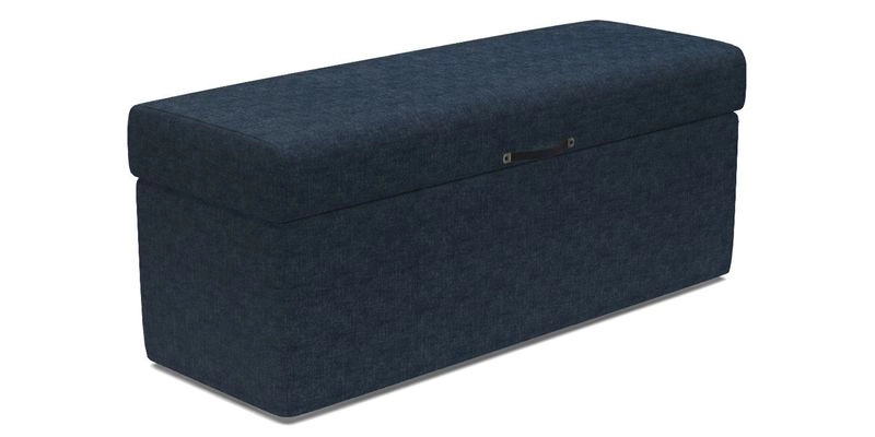 Birdham medium blanket box in Spill Resistant Gertrude Jekyll Ornamental Duck Egg and Alwinton 3 seater sofa in Spill Resistant Sussex Stripe Mocha