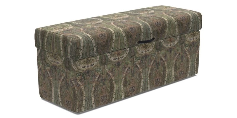 Birdham medium blanket box in Spill Resistant Gertrude Jekyll Ornamental Duck Egg and Alwinton 3 seater sofa in Spill Resistant Sussex Stripe Mocha