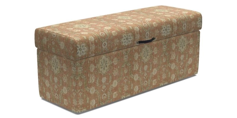 Birdham medium blanket box in Spill Resistant Gertrude Jekyll Ornamental Duck Egg and Alwinton 3 seater sofa in Spill Resistant Sussex Stripe Mocha