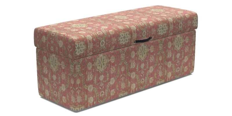 Birdham medium blanket box in Spill Resistant Gertrude Jekyll Ornamental Duck Egg and Alwinton 3 seater sofa in Spill Resistant Sussex Stripe Mocha