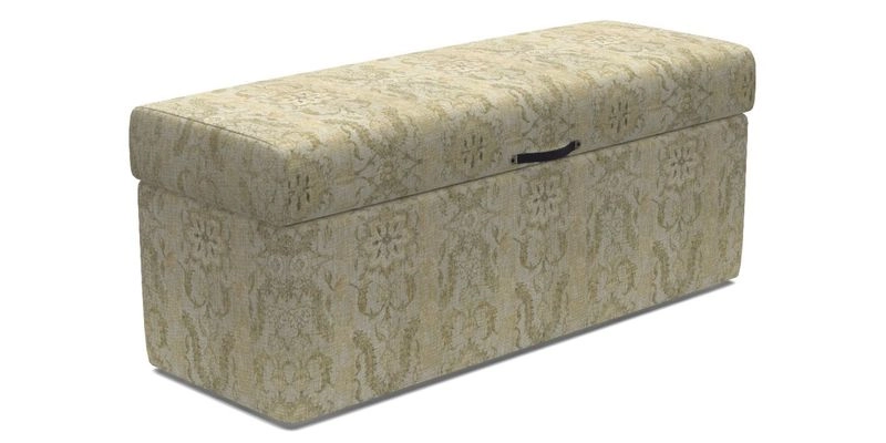 Birdham medium blanket box in Spill Resistant Gertrude Jekyll Ornamental Duck Egg and Alwinton 3 seater sofa in Spill Resistant Sussex Stripe Mocha