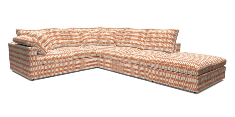 Big Softie Straight Arm Large Corner Group LHF in Romo Linara Coconut with Scatters in William Yoeward Nizhoni Indigo & Malla Indigo