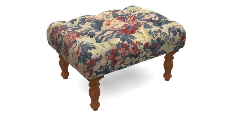 Chelsham Footstool in Two Tone Plain Biscuit