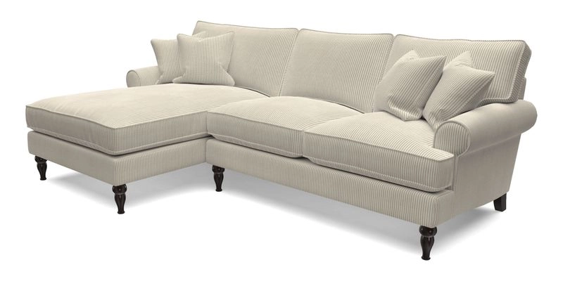 Cooksbridge chaise sofa LHF in Two Tone Plain Biscuit
