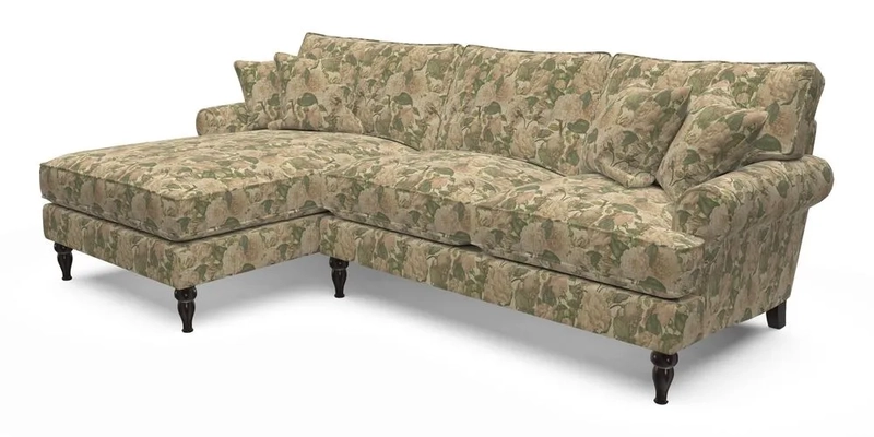 Cooksbridge chaise sofa LHF in Two Tone Plain Biscuit