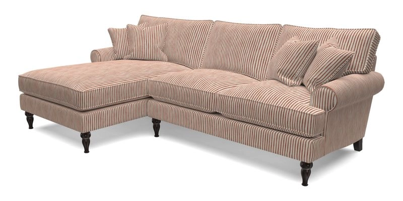 Cooksbridge chaise sofa LHF in Two Tone Plain Biscuit