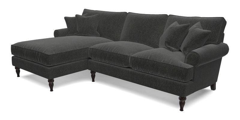 Cooksbridge chaise sofa LHF in Two Tone Plain Biscuit