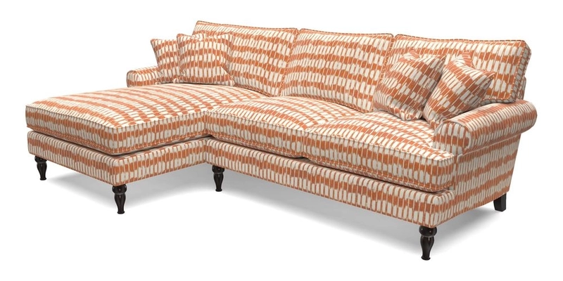 Cooksbridge chaise sofa LHF in Two Tone Plain Biscuit