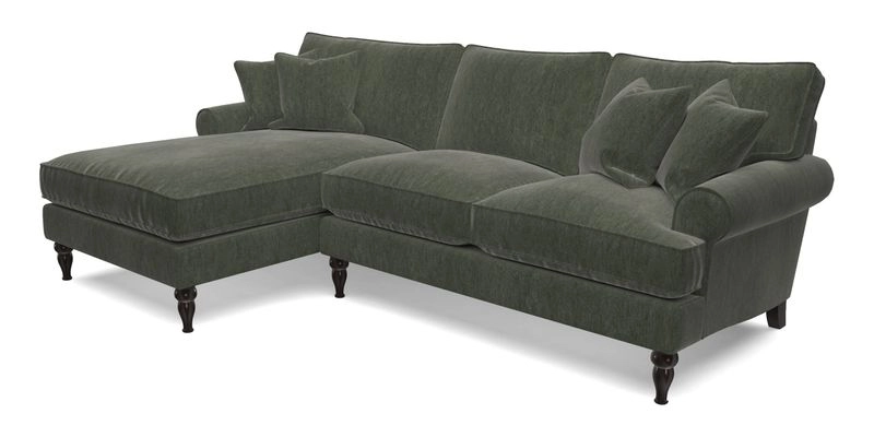 Cooksbridge chaise sofa LHF in Two Tone Plain Biscuit