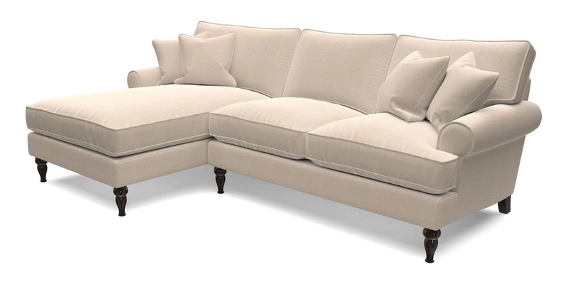 Cooksbridge chaise sofa LHF in Two Tone Plain Biscuit