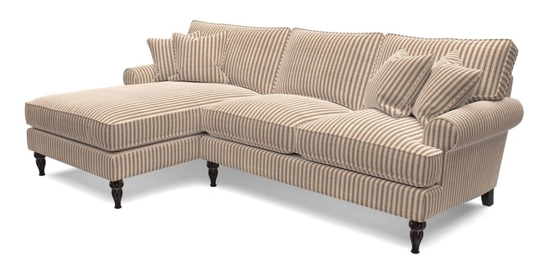 Cooksbridge chaise sofa LHF in Two Tone Plain Biscuit