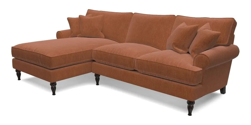 Cooksbridge chaise sofa LHF in Two Tone Plain Biscuit