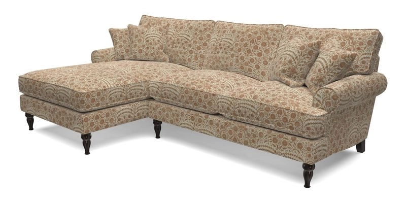 Cooksbridge chaise sofa LHF in Two Tone Plain Biscuit