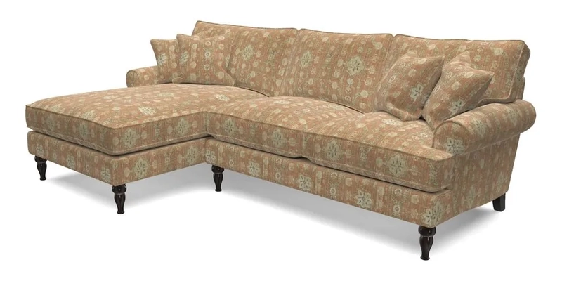 Cooksbridge chaise sofa LHF in Two Tone Plain Biscuit