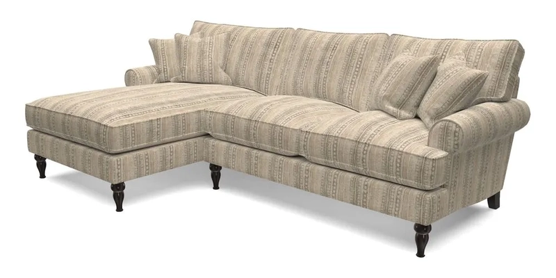Cooksbridge chaise sofa LHF in Two Tone Plain Biscuit