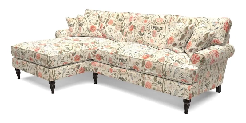 Cooksbridge chaise sofa LHF in Two Tone Plain Biscuit