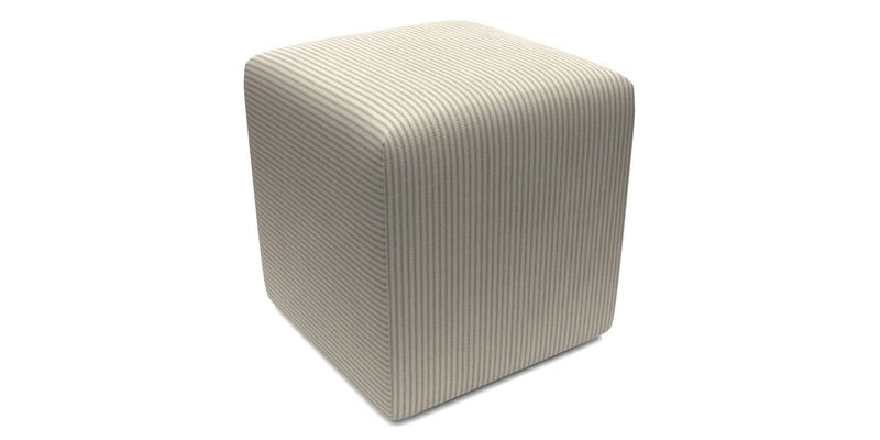 Cube Footstool in Peruvian homespun fabric