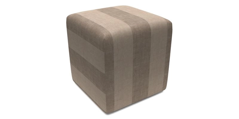 Cube Footstool in Peruvian homespun fabric